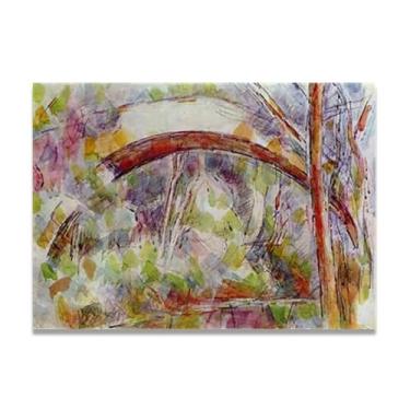 Imagem de LKXGRRSFG Rio na ponte das três fontesPaul Cézanne impressão em tela inspirada no outono arte moderna presente pai 11,20 x 42 cm sem moldura