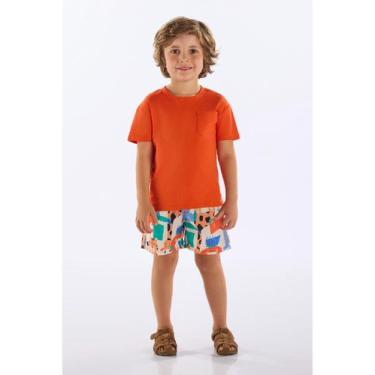 Imagem de Conjunto Infantil Camiseta e Short Up Baby, Laranja, 10