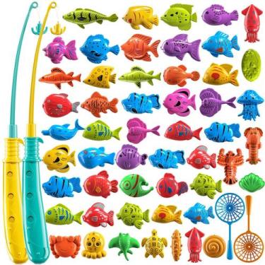 Imagem de Jogo de brinquedos de pesca TEMI 51 Fish Bath Playset para crianças de
