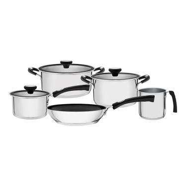 Imagem de Jogo De Panelas Fundo Triplo Tramontina Solar Silicone 65120040 Inox