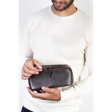 Imagem de Necessaire masculina de couro floater Athos 11x25x12,5cm-Masculino