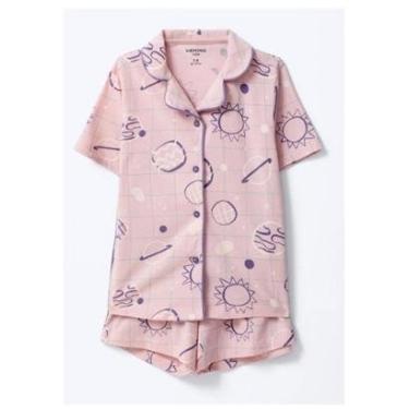 Imagem de Hering Kids Pijama Americano com Estampa Rosa-Feminino