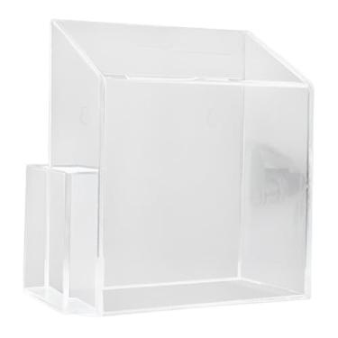Imagem de Milageto Caixa de sugestões de acrílico, organizador de armazenamento com chaves para de comentários, Transparente
