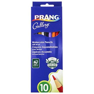 Imagem de Prang Lápis de cor aquarela, inclui pincel, cores sortidas, 10 unidades (23650)