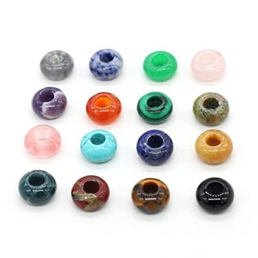 Imagem de LHJ 30 peças de anel de contas de pedra natural misturado ágata cristal turquesa pingentes de pedra para fazer joias, colar, pulseira e brincos, desconhecido, não conhecido