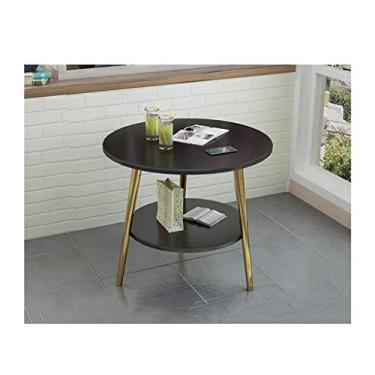 Imagem de Mesa de centro de design simples, mesa de centro nórdica, mesa de flores, pequena mesa redonda, simples, moderna, apartamento, quarto, varanda, criativa, dupla, mini sofá, mesa lateral minimalista