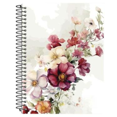 Imagem de Caderno universitario capa dura floral 10 materias 160 folhas - PanAme