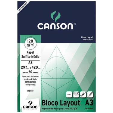 Imagem de Bloco layout liso A3 120g com 50 folhas Canson