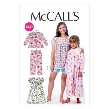 Imagem de (3-4-5-6) - McCall Pattern Company M6831 Children's/Girls' Tops, Gowns, Short and Pants Sewing Template, Size CCE