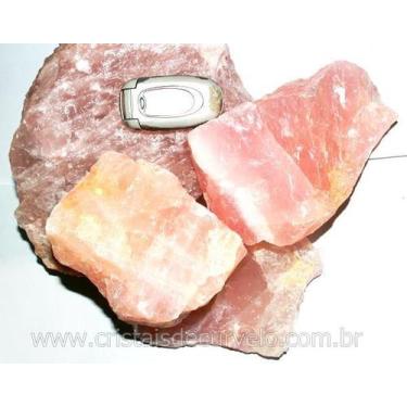Imagem de 10 kg de Quartzo Rosa - Pedra Bruta para Lapidar - Pacote Atacado - Cr