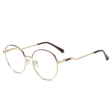 Imagem de Óculos de proteção de metal com lentes bloqueadoras de luz azul, tendência da moda, para escritório e computador, cor ch