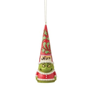 Imagem de Enesco Enfeite de pendurar de dupla face Dr. Seuss Grinch por Jim Shore Naughty or Nice Gnomo, 13 cm, multicolorido