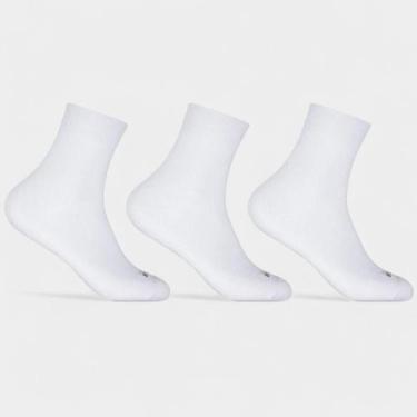 Imagem de Kit 3 Pares Meia Hoahi Cano Alto Unissex - Branco, 33/38