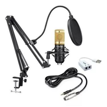 Imagem de Microfone Condensador Bm800 + Suporte Mesa+ Pop Filter Waver