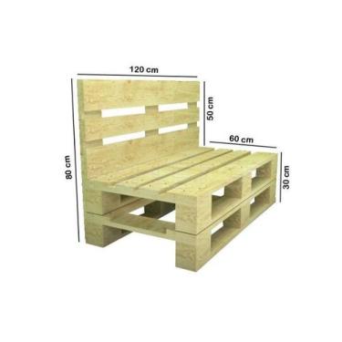 Imagem de Sofá de Pallet Euro Madeira Personalizado 120x60 cm - Móveis Sustentáv