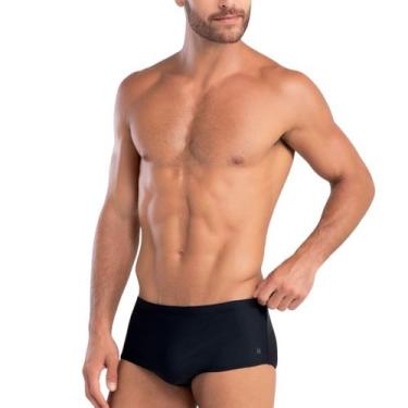 Imagem de Sunga Plus Size Modelo Sungão Liso Mash Proteção UV50+, XXGG, Preto