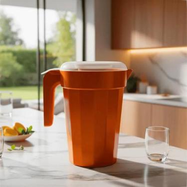 Imagem de Jarra Plástica 2 Litros Com Tampa Cristal Para Suco Água e Bebidas - G