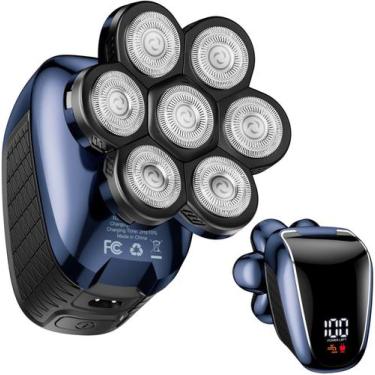 Imagem de Barbeador de cabeça Wyklaus 7D com aparador de pelos nasais à prova d'