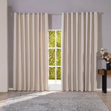 Imagem de Cortina Blackout em Tecido Premium Corta Luz Para Sala e Quarto Decorativo Elegante Blecaute(Palha,4,00 x 2,80)