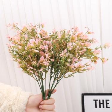 Imagem de 1 peça de flores artificiais de eucalipto buquê de lavanda sintética decoração para casa festiva diária falsa planta decoração rosa 35 x 20 cm