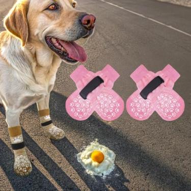 Imagem de Meias antiderrapantes para cães para evitar lamber patas, sapatos de cachorro para pavimento quente, botas para animais de estimação para cães idosos pequenos, médios e grandes, botas de controle de