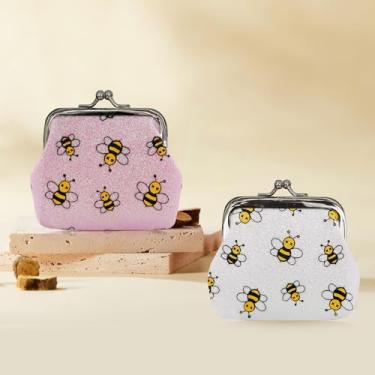Imagem de 2 porta-moedas, bolsa feminina cintilante para moedas, mini bolsa de moedas para guardar moedas, recibo, Abelha