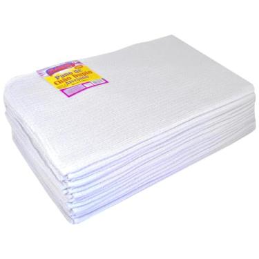 Imagem de Flabom Têxtil, Pano de Chão Alvejado Duplo 50X80-25 unidades 120g - 300g/m2 para Limpeza Piso 100% Algodão Flabom