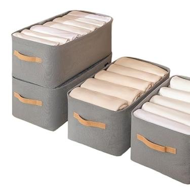 Imagem de Caixa Organizadora Premium Dobrável para Guarda-Roupa e Armário – Armazenamento Multiuso Roupas, Meias, Sutiãs e Acessórios(Kit 2 Pecas,Aleatória)