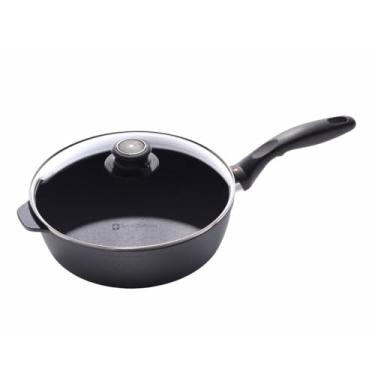 Imagem de Swiss Diamond 9.5" (3.2 Qt) Saute Pan HD Nonstick Diamond Coated Aluminum Saute Pan Includes Lid - PFOA Free, Dishwasher and Oven Safe Saute Pan, Grey