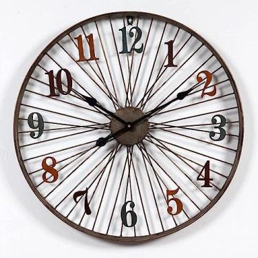 Imagem de Relógio De Parede Grande Ø 60 Cm Vintage Metal Silent Design Relógio De Parede Relógio Decorativo Para Sala De Estar Em Casa Escritório, 6