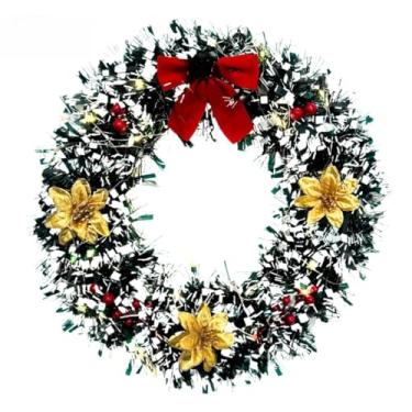 Imagem de Guirlanda Natalina com Pisca-Pisca Feliz Natal 34X34 cm para Portas e Janelas Decoração de Natal(1)