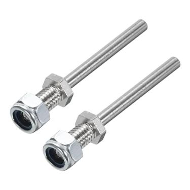 Imagem de Generic Pack of 2 Landing Gear Steel Axle 1/8 Inch Dia 1.5 Inch Length M5 Wheel Drive Shaft with Nuts for RC Airplane