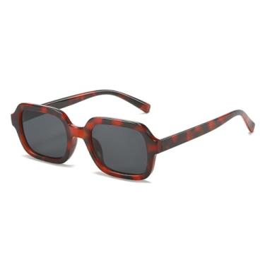 Imagem de Óculos de Sol Leopardo Feminino com Lentes Gradientes UV400 e Proteção UV Masculina para Esportes ao Ar Livre, Corrida e Ciclismo, Estampa Leopardo Cinza