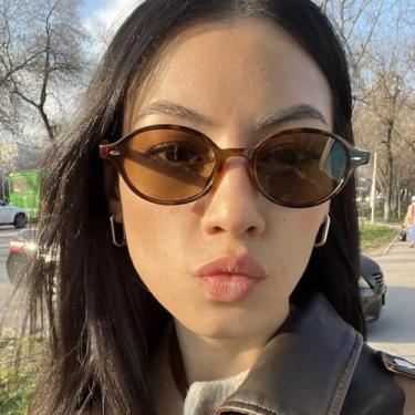 Imagem de Óculos de sol ovais retrô feminino masculino pequeno redondo anos 90 vintage fino Y2K óculos de sol Sunnies proteção UV400, Marrom leopardo, P