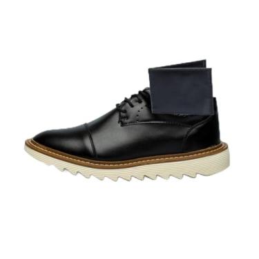 Imagem de Verona Oxford Brogue Masculino, Sapato Social em Couro Marrom, Sola Tratorada Confortável (Preto Off, BR, Adulto, Numérico, 44)