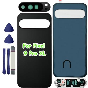 Imagem de Para Pixel 9 Pro XL Vidro Traseiro Substituição para Google Pixel 9 Pro XL 5G Capa Traseira Porta de Vidro com Fita Pré-Instalada e Lente de Câmera + Ferramentas (Obsidiana)