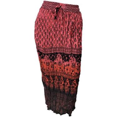 Imagem de Saia Indiana Longa Tradicional Crepe Estampada Degradê - Sarat Moda In