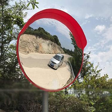 Imagem de XNXWDZ Espelhos convexos, protetor solar à prova de chuva, espelho de ponto cego externo, para espelho convexo de parede, espelho antifurto, vigilância, 45 cm