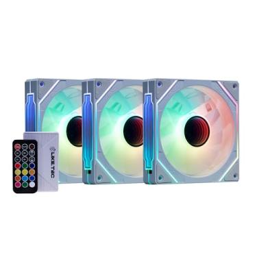 Imagem de KIT 3 COOLER 120MM LIKETEC ENIGMA SNOW COM CONTROLADORA ARGB LF-KITARGB-ENIGMA-2080
