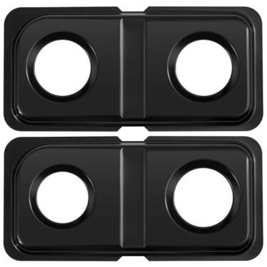 Imagem de Baquler 2 bandejas de gotejamento de queimador compatíveis com Ge Hotpoint Wb34k10009 direita Wb34k10010 peças de fogão a gás esquerdo 40 x 20 centímetros de aço inoxidável bandejas de gotejamento