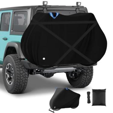 Imagem de LYHNMW Capa de bicicleta para transporte no rack, capas de bicicleta para 2 bicicletas, capas de bicicleta de viagem ao ar livre para bicicletas no suporte de bicicleta traseiro, resistente e à prova