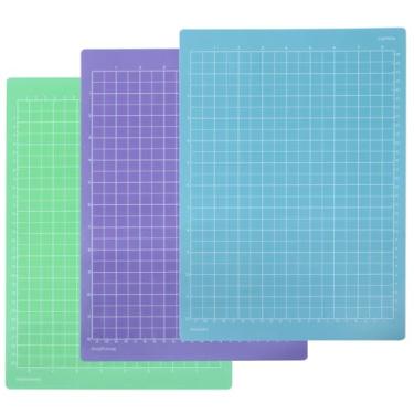 Imagem de Verkelly Pacote com 3 tapetes de corte de 30,5 x 21,6 cm para Cricut Joy Xtra - Tapetes de corte adesivos reutilizáveis para artesanato, costura e estofamento - conjunto de 3 pacotes variados (padrão