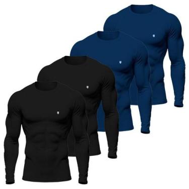 Imagem de Kit 4 Camisa Térmica Masculina UV Segunda Pele Protação Solar 50+ Mang