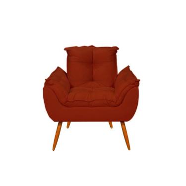 Imagem de Poltrona Decorativa Opala Pés Palito - Sala, Recepção Terracota