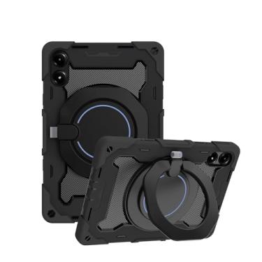 Imagem de Capa para Xiaomi Redmi Pad Pro 12,1 polegadas com suporte giratório 360, alça de ombro, capa militar resistente para Xiaomi Poco Pad 12,1 polegadas (preto)