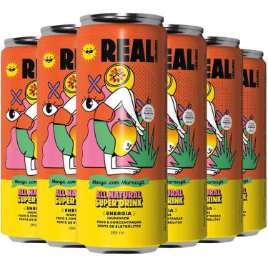 Imagem de 6x Energético Natural Functional Drink 269mL Manga Maracujá