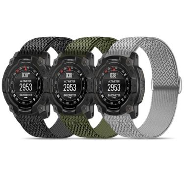 Imagem de Bolesi Pacote com 3 pulseiras de relógio de nylon elástico compatíveis com Garmin Instinct 2/3 de 45 mm/1 Solar, pulseira esportiva macia respirável ajustável de 22 mm para Instinct 2 Surf/Tactical