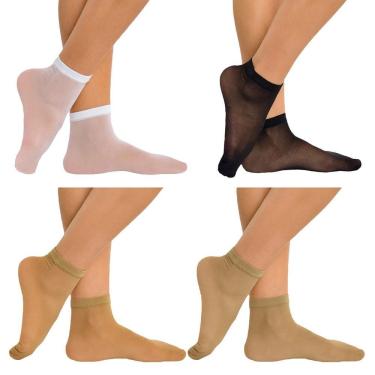 Imagem de Kit 4 Pares de Meias Soquete Selene Fio 15 Feminina