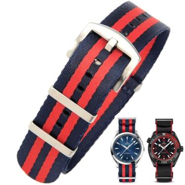 Imagem de Aoeiwv Pulseira de relógio de nylon balístico militar de 20 mm, 22 mm, com fivela pesada, macia, durável, impermeável, pulseira de reposição de nylon premium para homens e mulheres