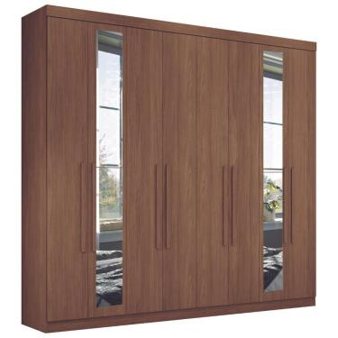 Imagem de Guarda Roupa Casal Com Espelho 8 Portas Paris Jatobá